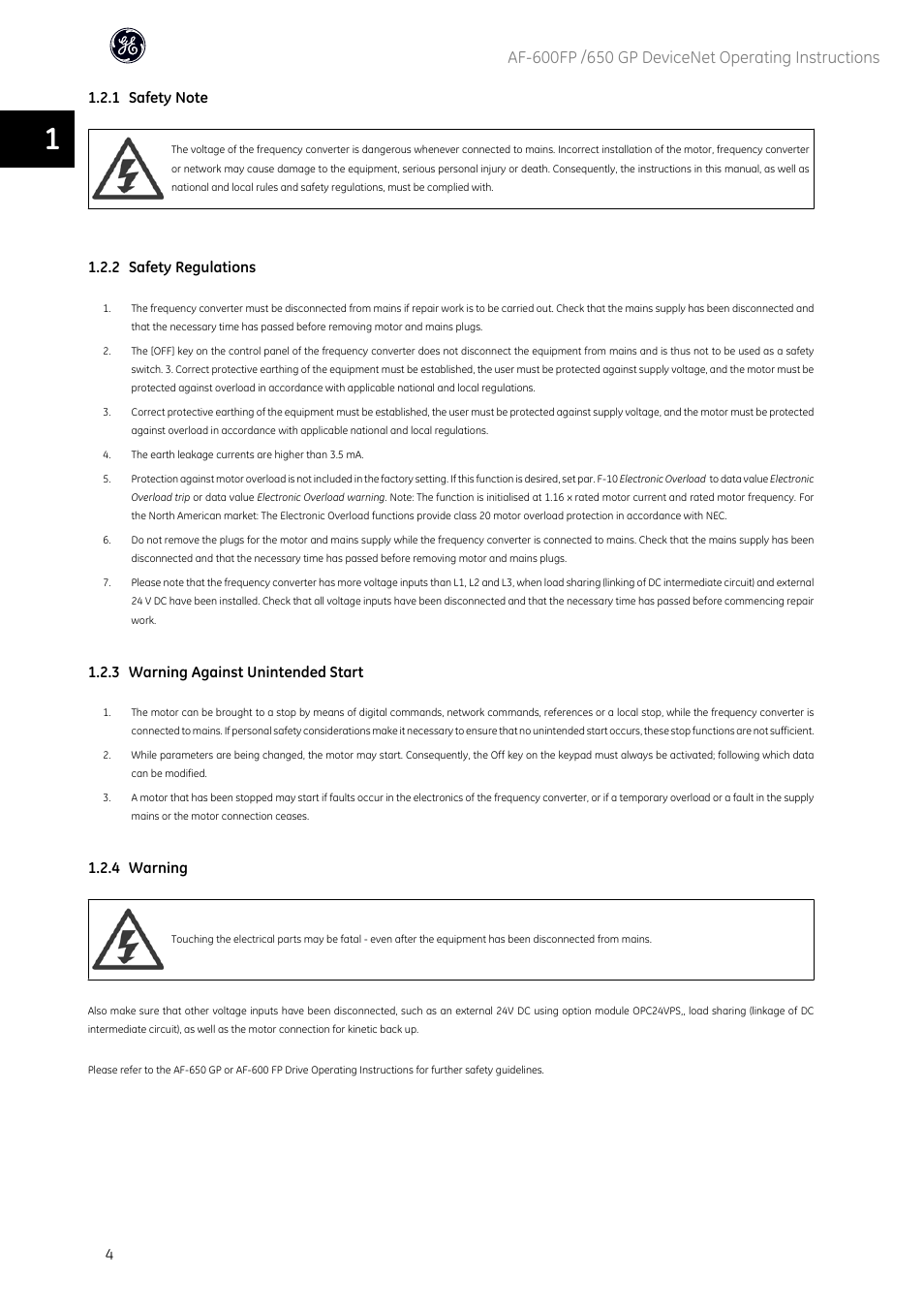GE Industrial Solutions AF-650 GP DeviceNet User Manual | Page 5 / 59