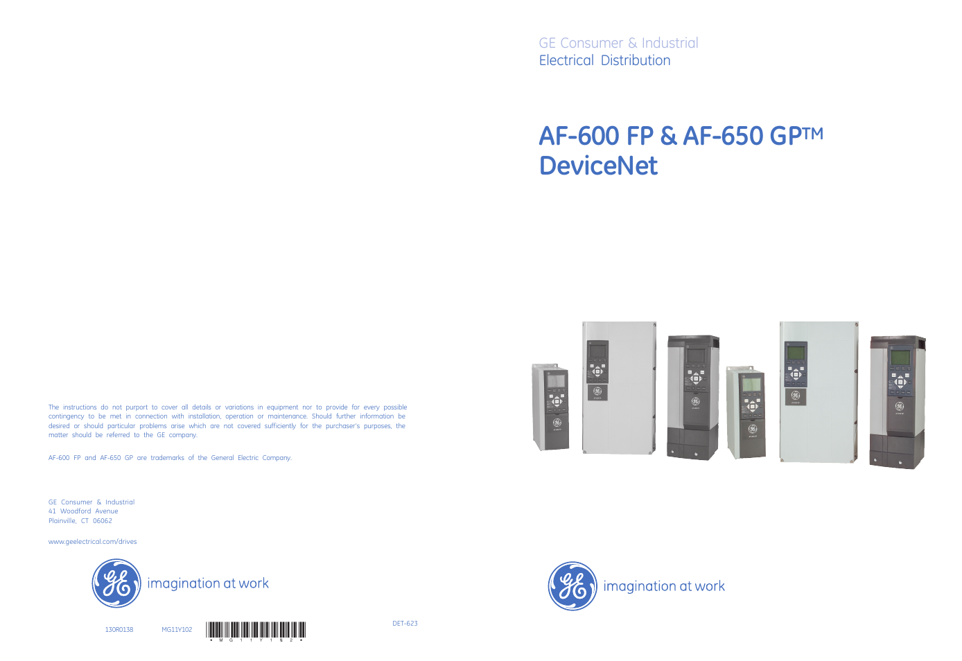 Devicenet, Ge consumer & industrial electrical distribution | GE Industrial Solutions AF-650 GP DeviceNet User Manual | Page 59 / 59