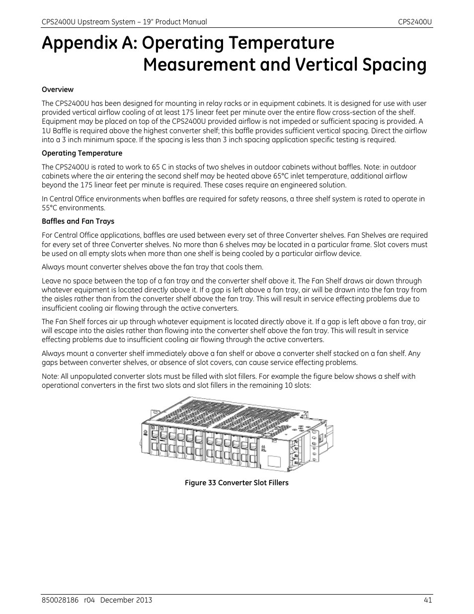 Figure 33 converter slot fillers | GE Industrial Solutions CPS2400U User Manual | Page 41 / 48