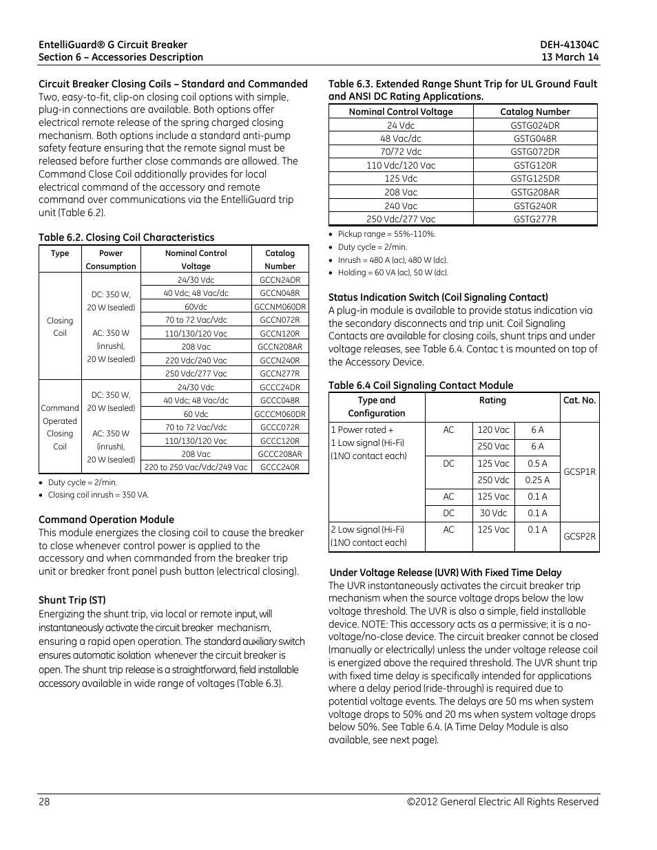 GE Industrial Solutions EntelliGuard G User Manual | Page 28 / 43