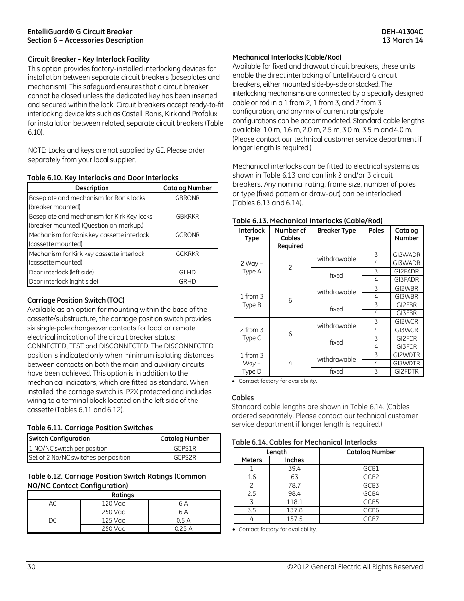 GE Industrial Solutions EntelliGuard G User Manual | Page 30 / 43