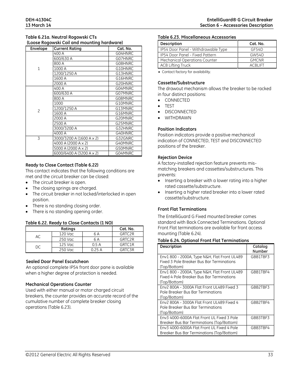 GE Industrial Solutions EntelliGuard G User Manual | Page 33 / 43