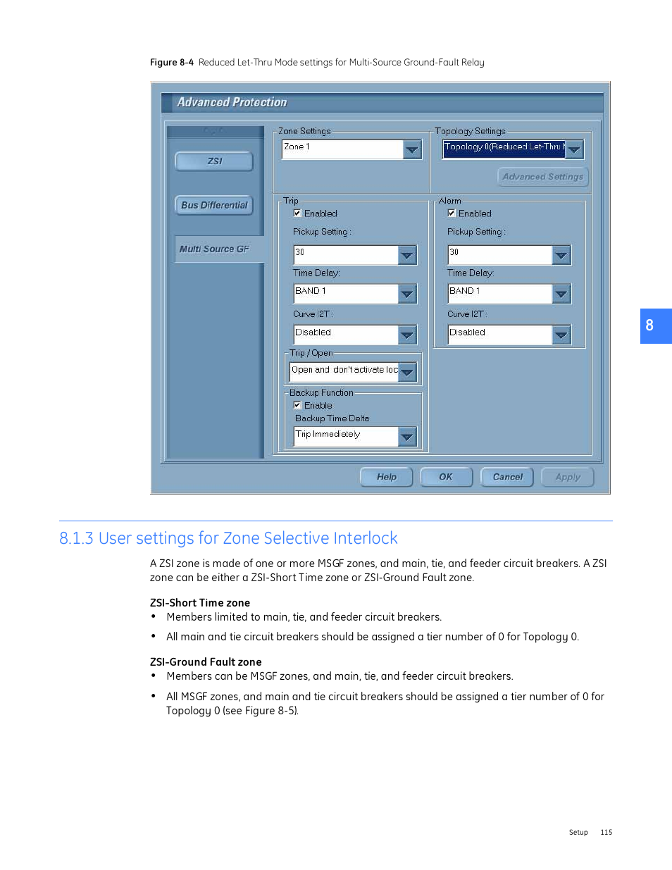 3 user settings for zone selective interlock | GE Industrial Solutions Entellisys System User Manual User Manual | Page 115 / 238