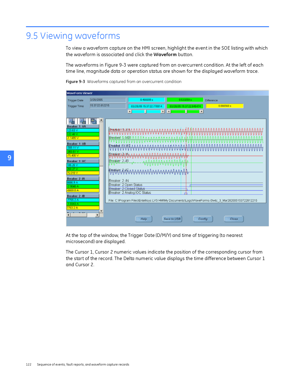 5 viewing waveforms | GE Industrial Solutions Entellisys System User Manual User Manual | Page 122 / 238