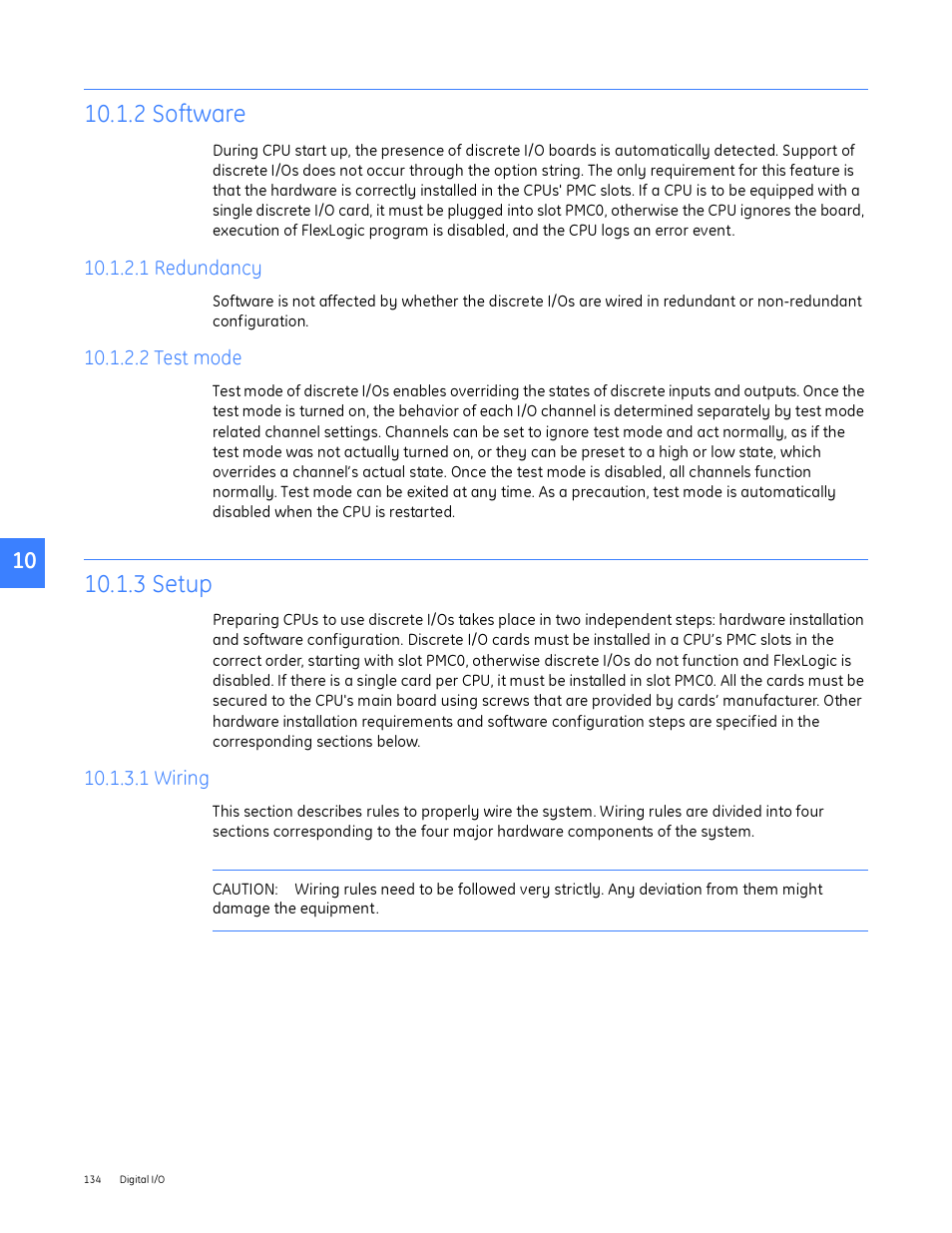 2 software, 1 redundancy, 2 test mode | 3 setup, 1 wiring, 1 redundancy 10.1.2.2 test mode | GE Industrial Solutions Entellisys System User Manual User Manual | Page 134 / 238