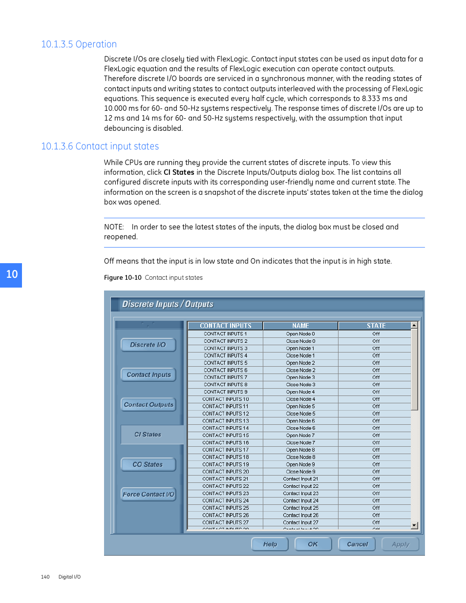 5 operation, 6 contact input states, 5 operation 10.1.3.6 contact input states | GE Industrial Solutions Entellisys System User Manual User Manual | Page 140 / 238