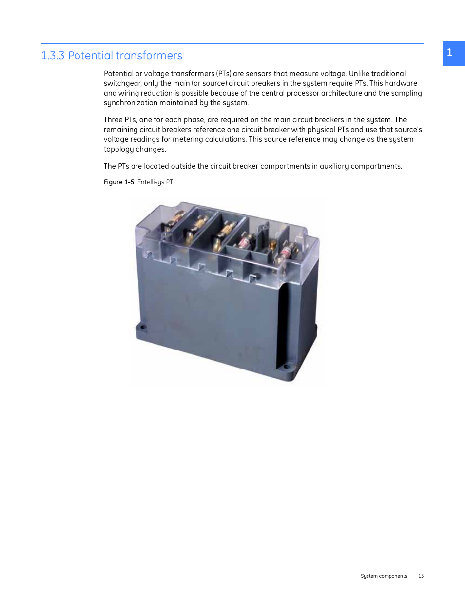 3 potential transformers | GE Industrial Solutions Entellisys System User Manual User Manual | Page 15 / 238