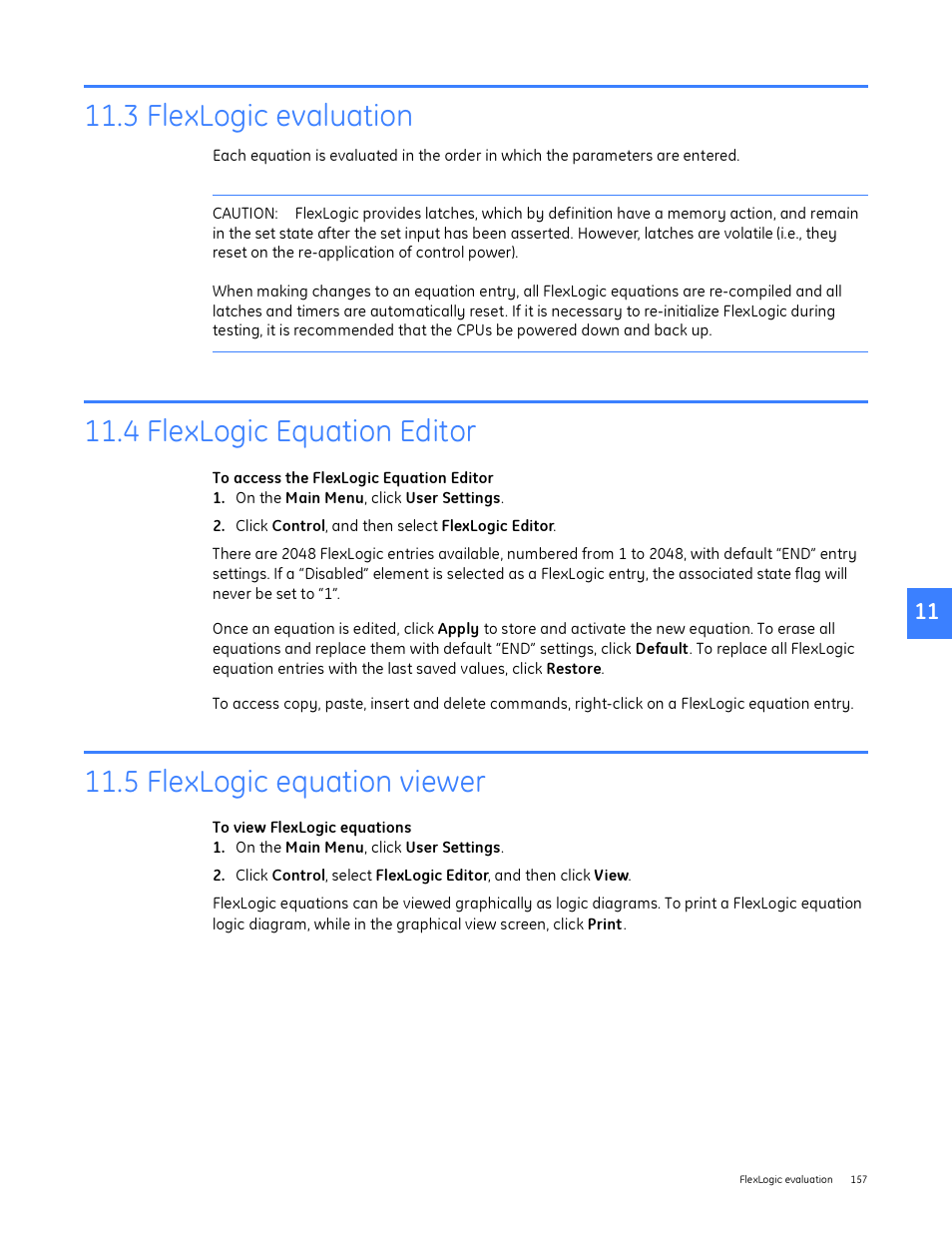3 flexlogic evaluation, 4 flexlogic equation editor, 5 flexlogic equation viewer | GE Industrial Solutions Entellisys System User Manual User Manual | Page 157 / 238