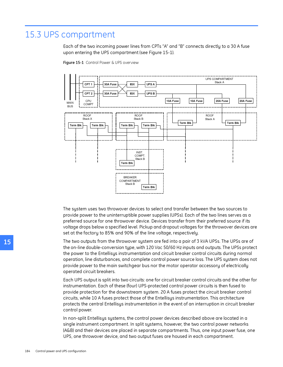 3 ups compartment | GE Industrial Solutions Entellisys System User Manual User Manual | Page 184 / 238