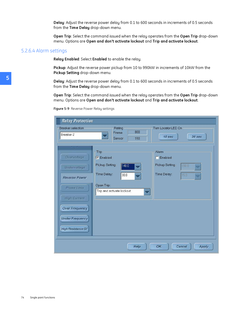 4 alarm settings | GE Industrial Solutions Entellisys System User Manual User Manual | Page 74 / 238