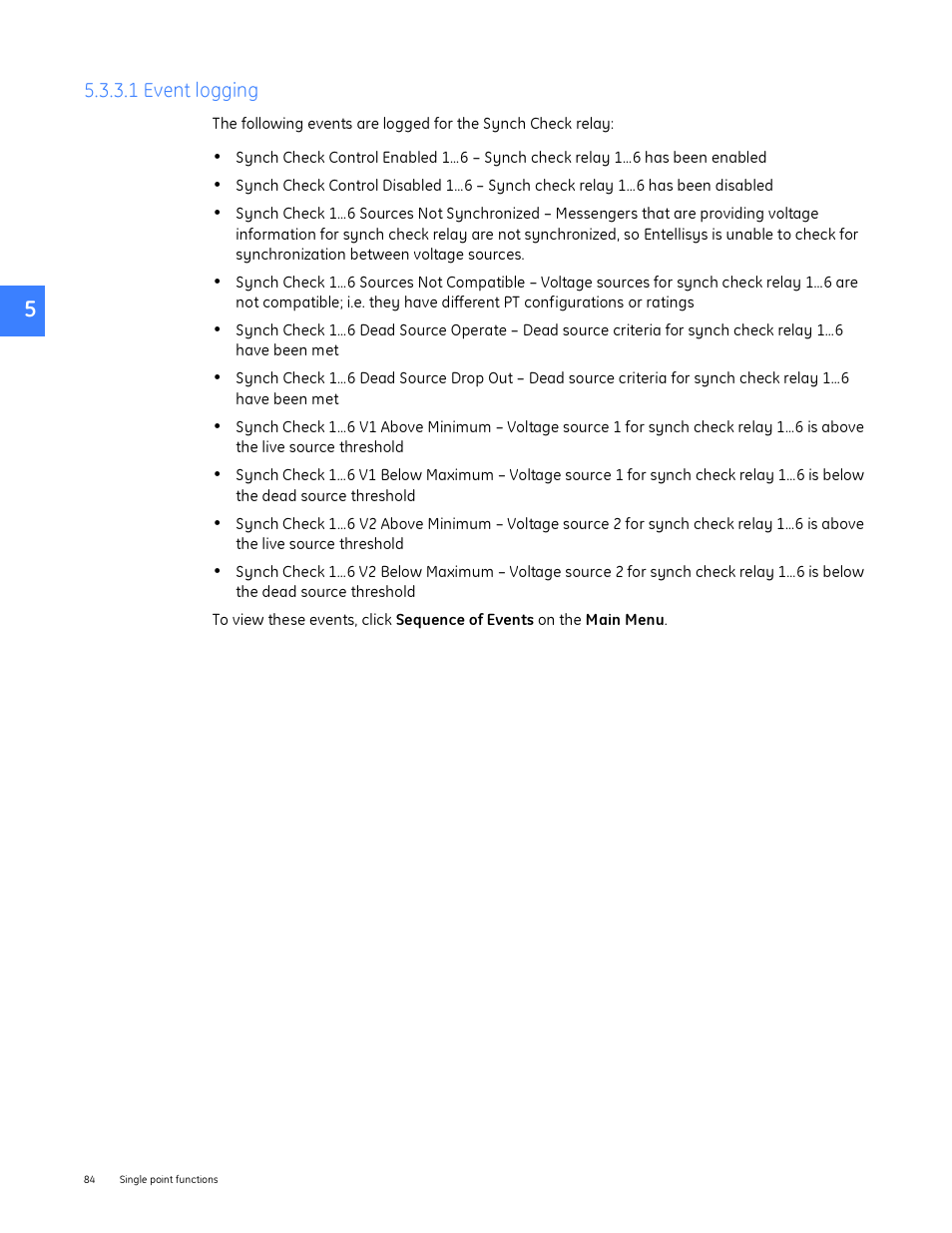 1 event logging | GE Industrial Solutions Entellisys System User Manual User Manual | Page 84 / 238