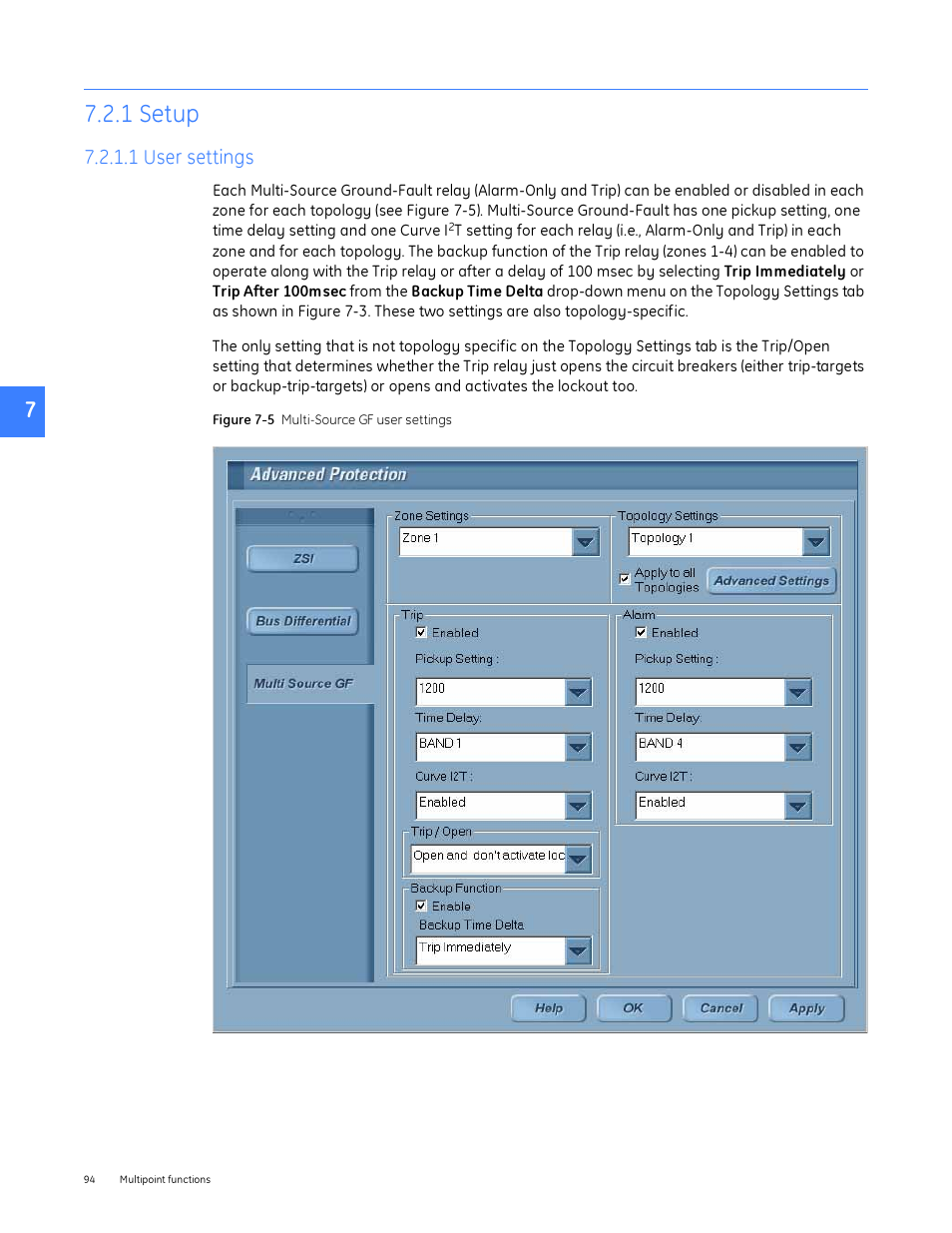 1 setup, 1 user settings | GE Industrial Solutions Entellisys System User Manual User Manual | Page 94 / 238