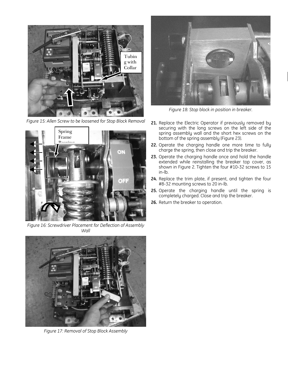 Figure 15, Figure 16, Figure 17 | Een in figure 15 | GE Industrial Solutions Power Break II Replacment Stop Block Kit User Manual | Page 5 / 7