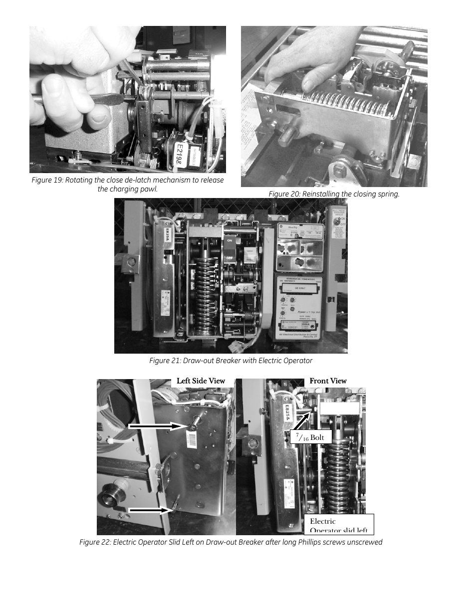 Figure 22, Figure 21, N in figure 19. then | E, as shown in figure 20 | GE Industrial Solutions Power Break II Replacment Stop Block Kit User Manual | Page 6 / 7