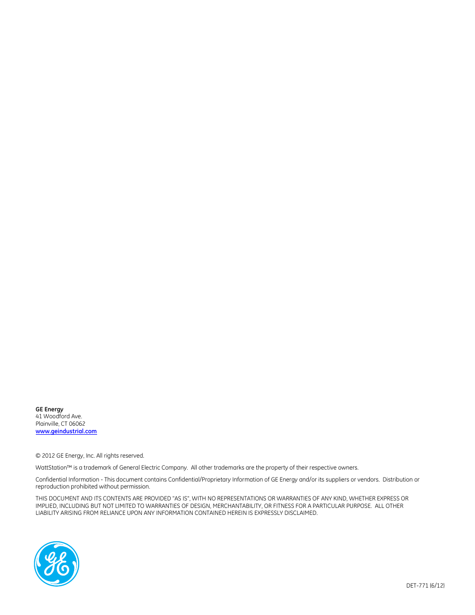 GE Industrial Solutions WattStation Connect Web Services Guide User Manual | Page 18 / 18