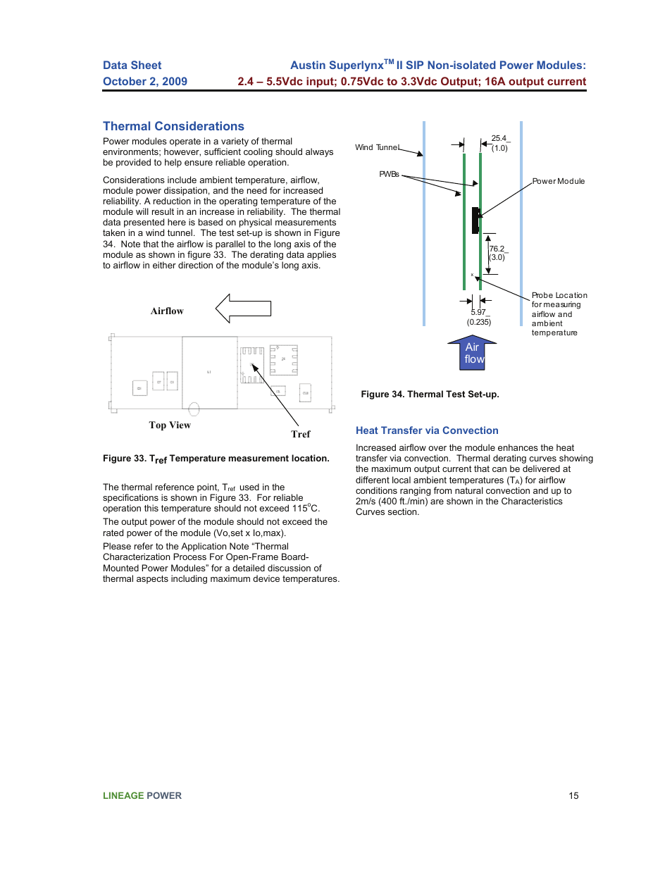 Thermal considerations | GE Industrial Solutions Austin Superlynx II SIP User Manual | Page 15 / 19