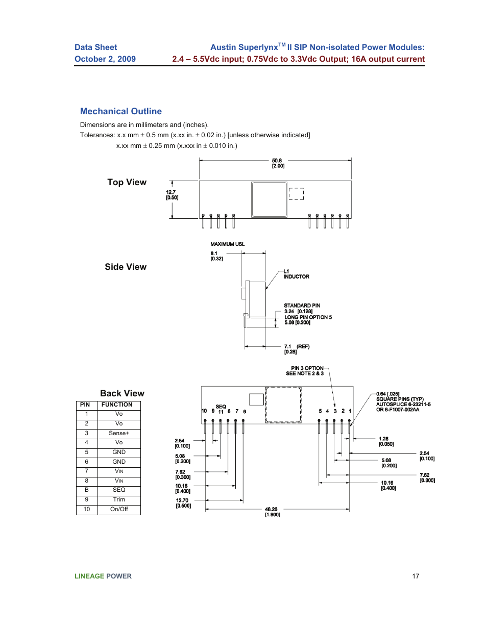 GE Industrial Solutions Austin Superlynx II SIP User Manual | Page 17 / 19