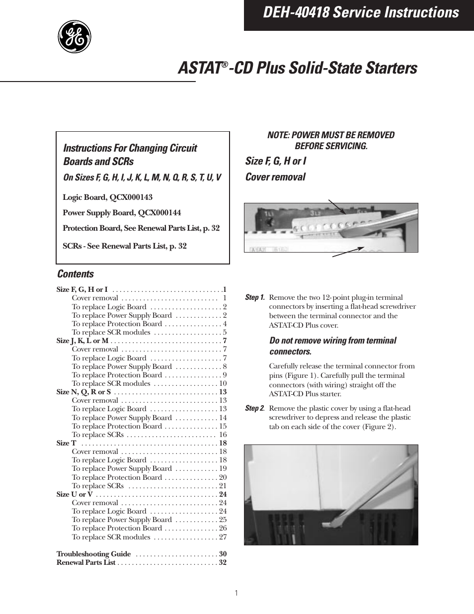GE Industrial Solutions ASTAT-CD Plus Solid-State Starters User Manual | 32 pages