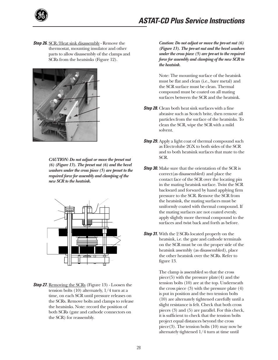 Astat-cd plus service instructions | GE Industrial Solutions ASTAT-CD Plus Solid-State Starters User Manual | Page 28 / 32