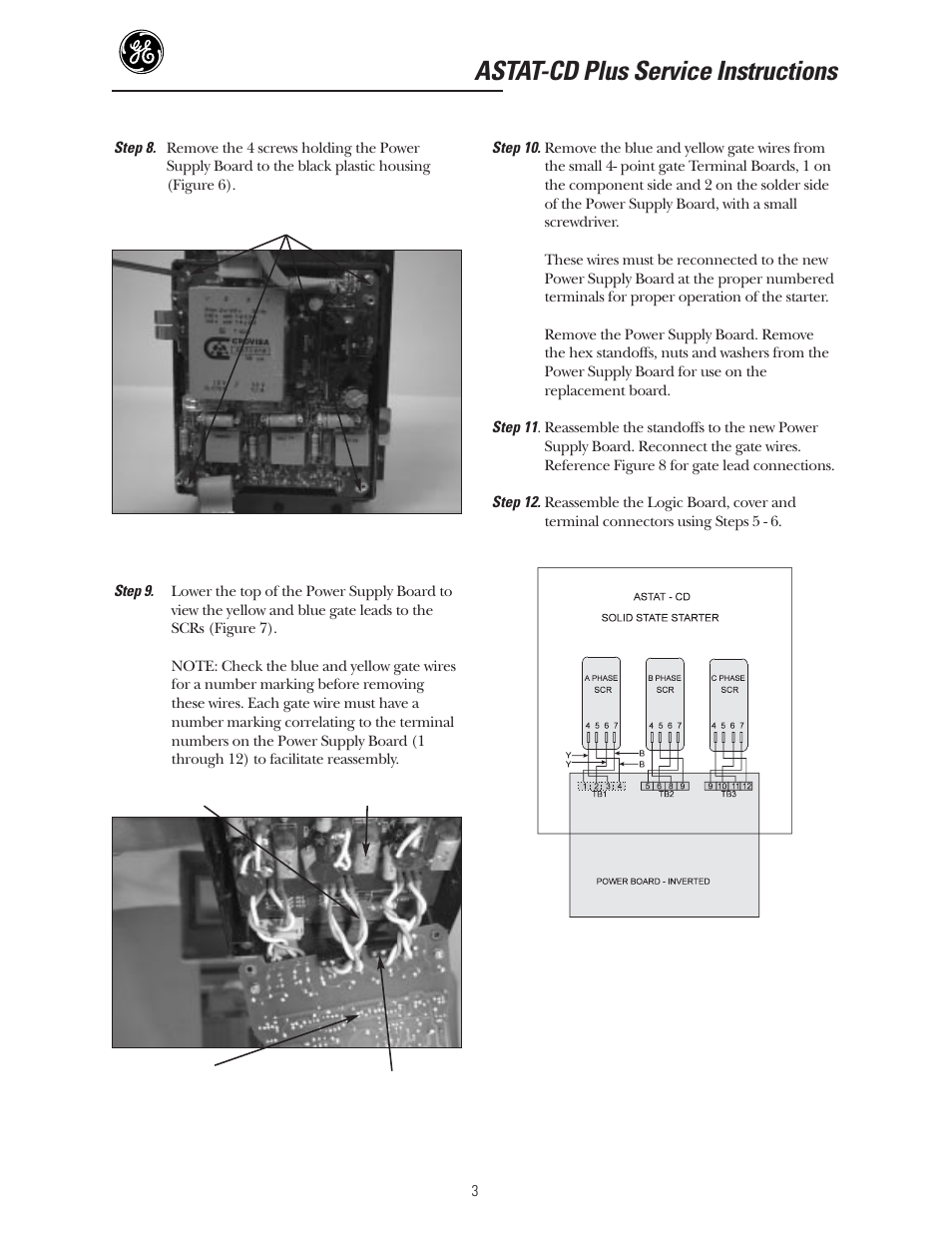 Astat-cd plus service instructions | GE Industrial Solutions ASTAT-CD Plus Solid-State Starters User Manual | Page 3 / 32
