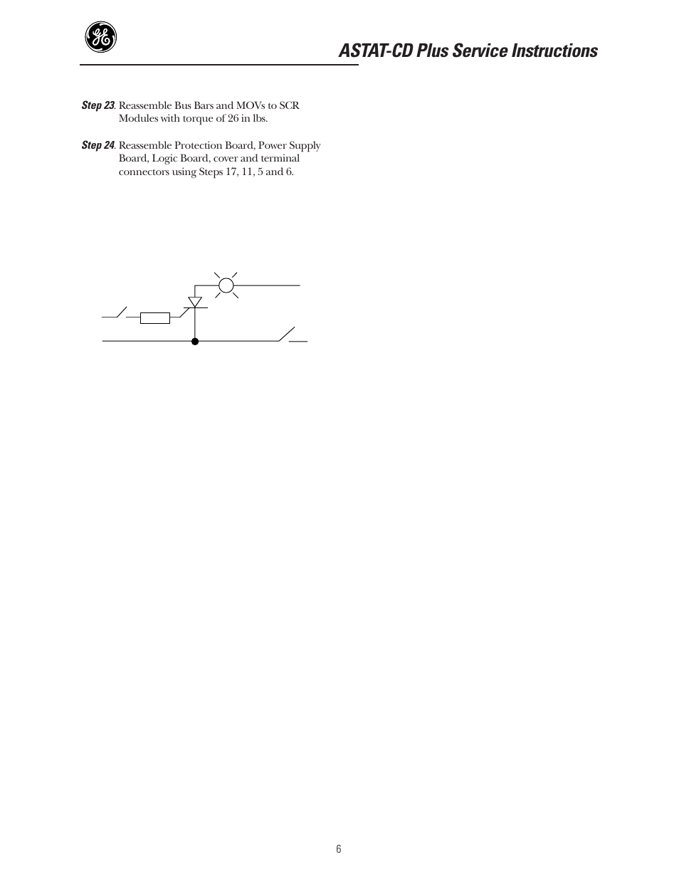 Astat-cd plus service instructions | GE Industrial Solutions ASTAT-CD Plus Solid-State Starters User Manual | Page 6 / 32