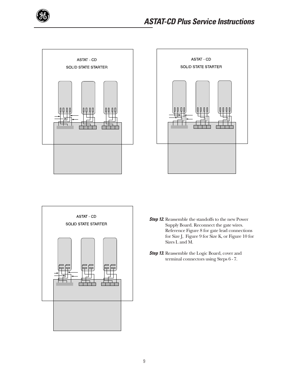 Astat-cd plus service instructions | GE Industrial Solutions ASTAT-CD Plus Solid-State Starters User Manual | Page 9 / 32