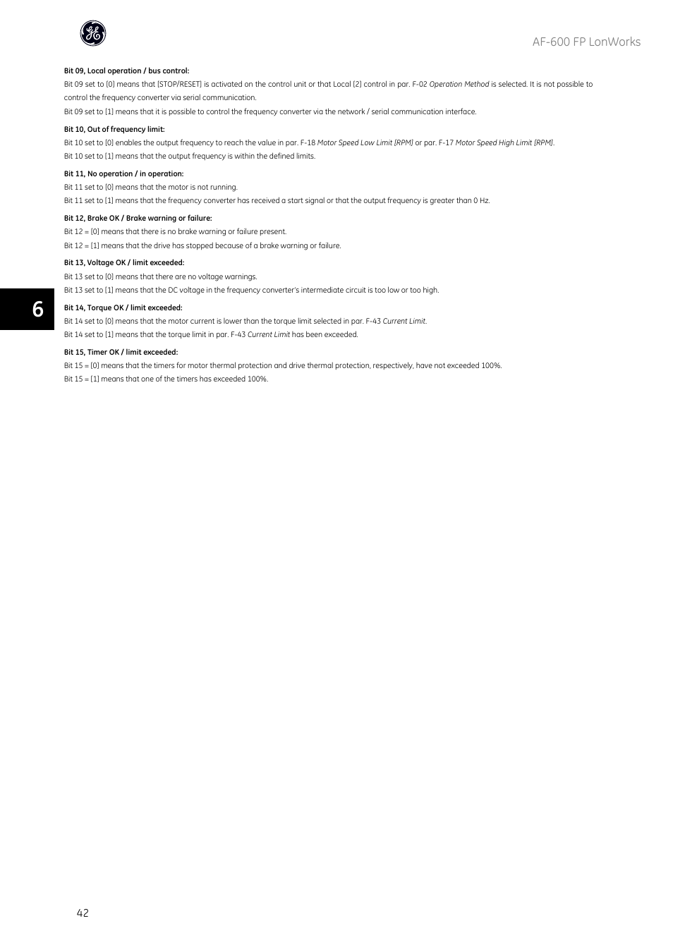 GE Industrial Solutions AF-600 FP Lonworks User Manual | Page 43 / 63