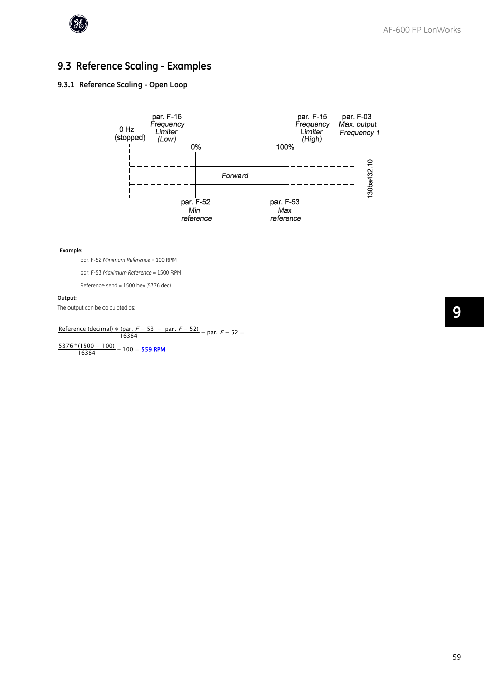 3 reference scaling - examples, Af-600 fp lonworks | GE Industrial Solutions AF-600 FP Lonworks User Manual | Page 60 / 63