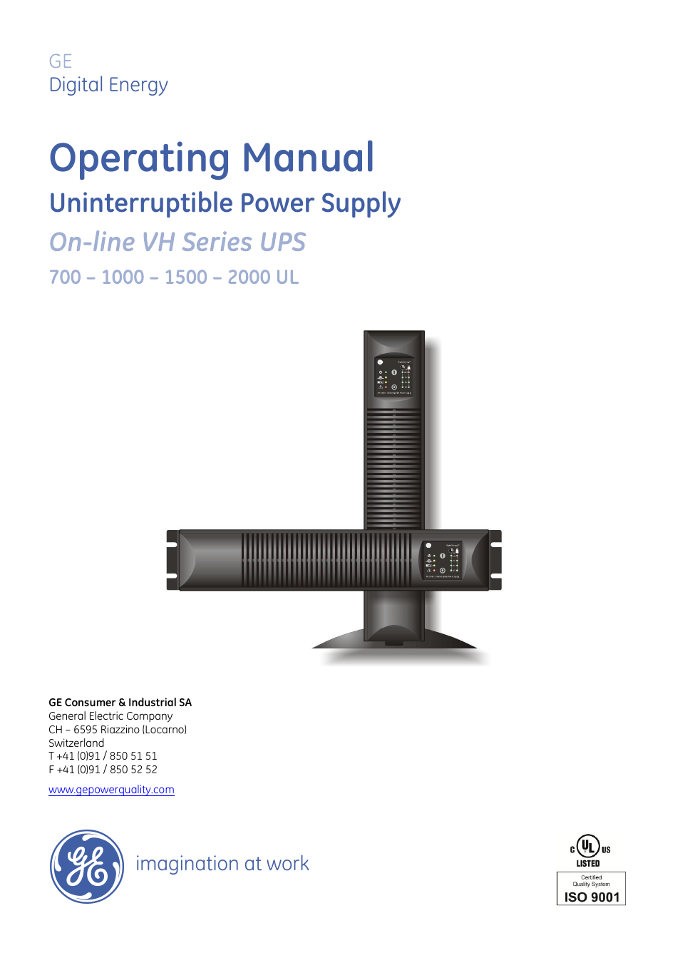 GE Industrial Solutions On-line VH Series UPS User Manual | 25 pages