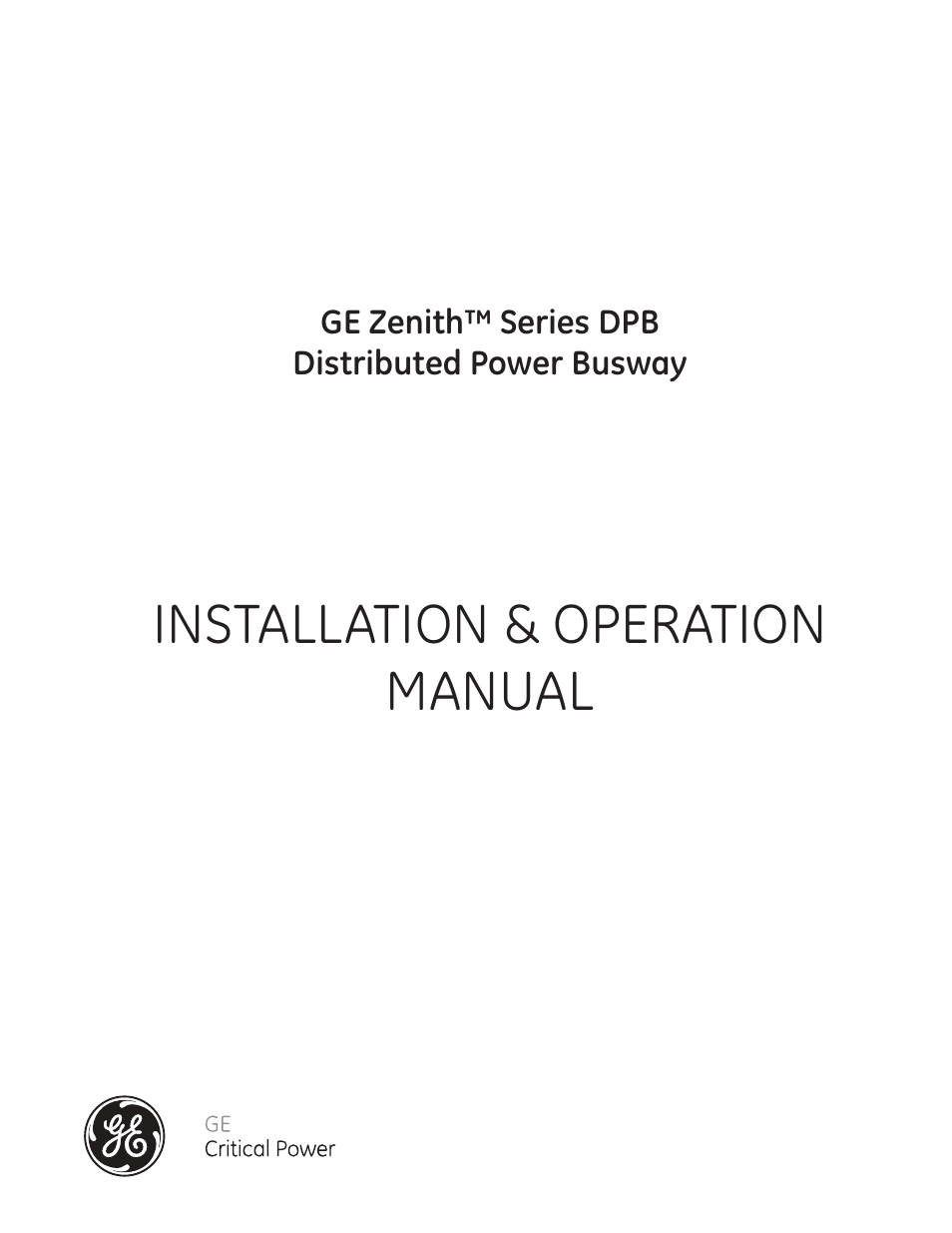 GE Industrial Solutions GE Zenith Series DPB User Manual | 102 pages