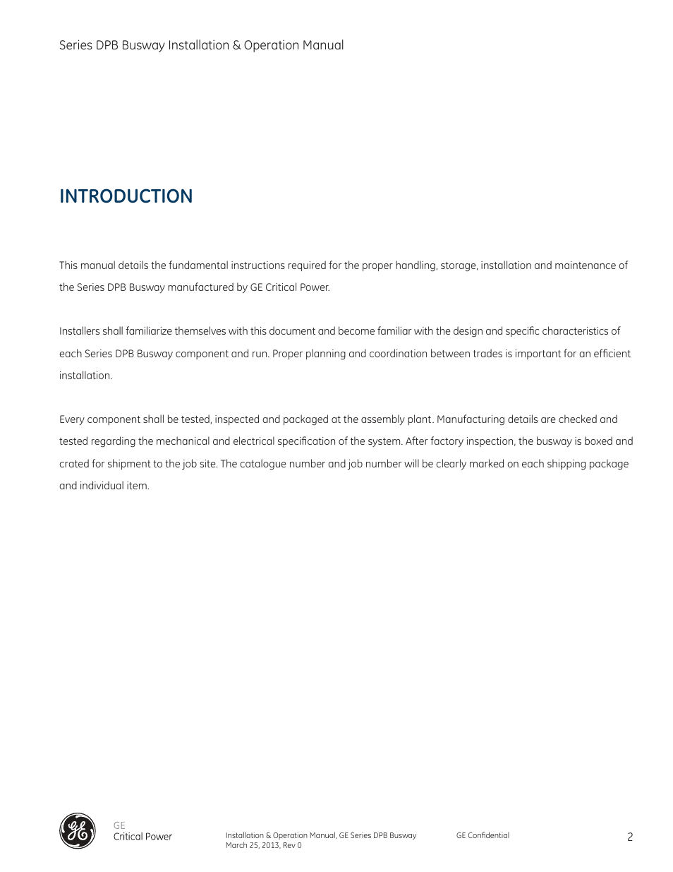 Introduction | GE Industrial Solutions GE Zenith Series DPB User Manual | Page 10 / 102