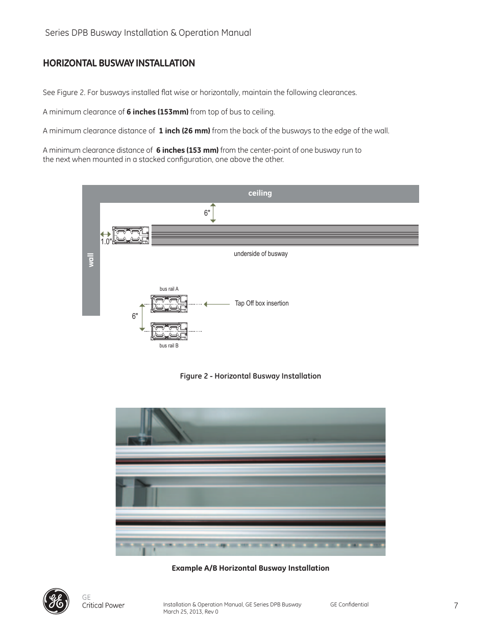 Horizontal busway installation, Series dpb busway installation & operation manual | GE Industrial Solutions GE Zenith Series DPB User Manual | Page 15 / 102