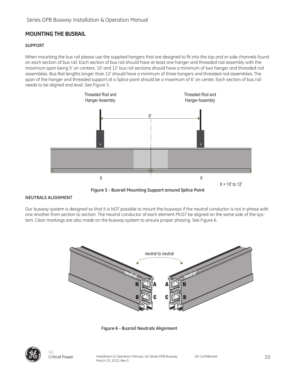 Mounting the busrail | GE Industrial Solutions GE Zenith Series DPB User Manual | Page 18 / 102