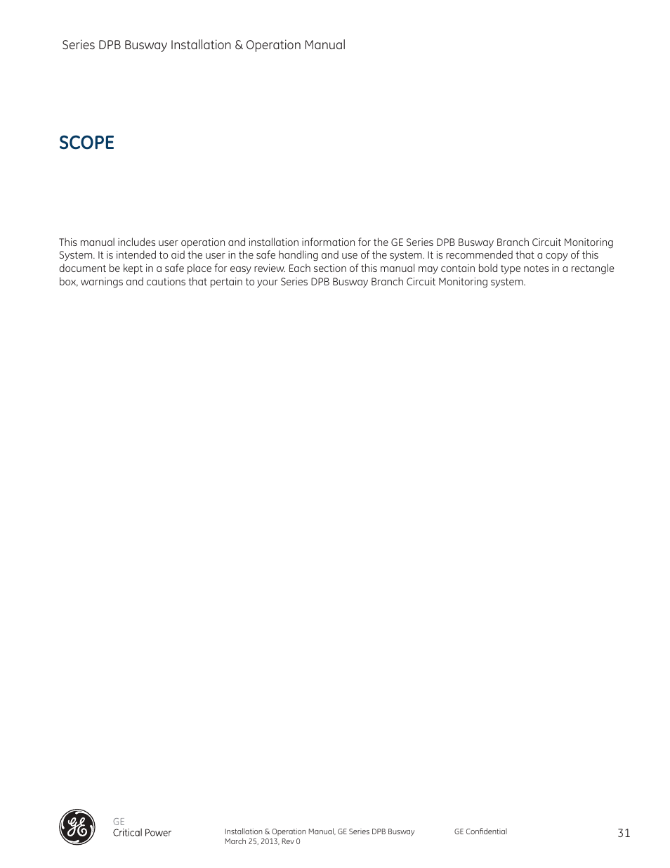 Scope | GE Industrial Solutions GE Zenith Series DPB User Manual | Page 39 / 102