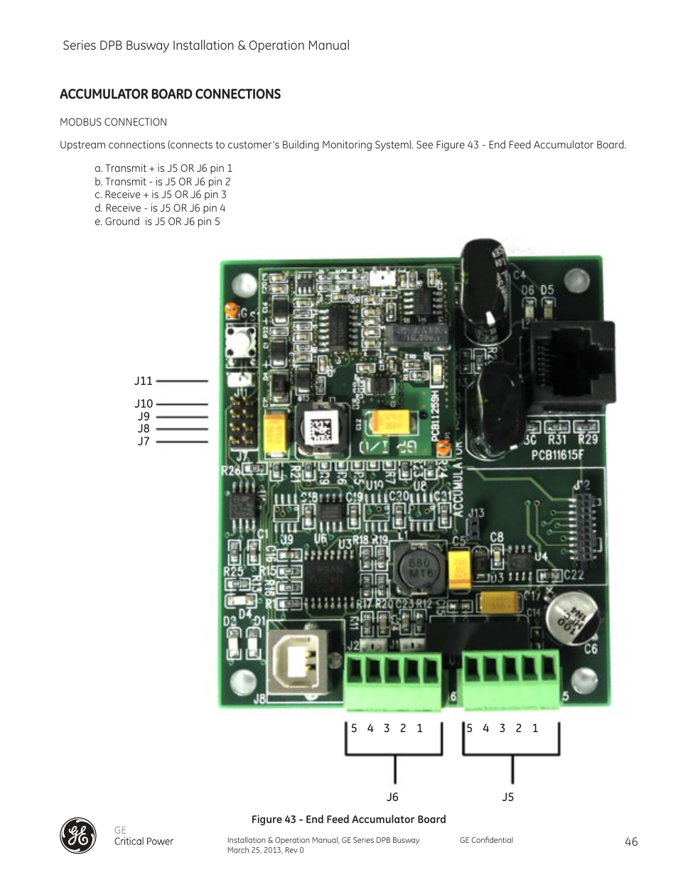 Accumulator board connections | GE Industrial Solutions GE Zenith Series DPB User Manual | Page 54 / 102