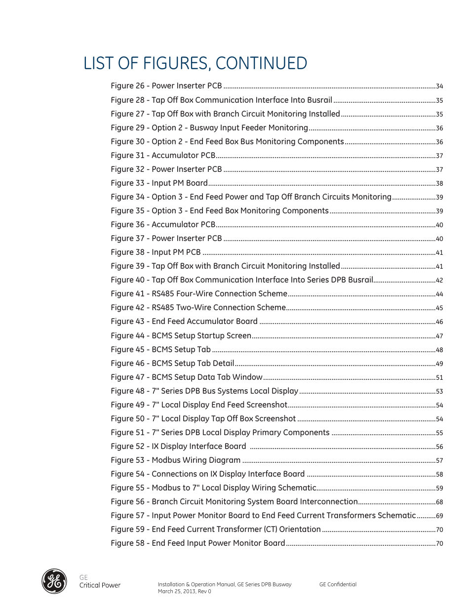 List of figures, continued | GE Industrial Solutions GE Zenith Series DPB User Manual | Page 8 / 102