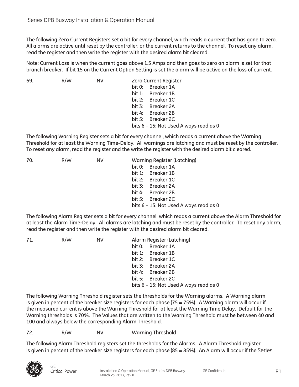 GE Industrial Solutions GE Zenith Series DPB User Manual | Page 89 / 102