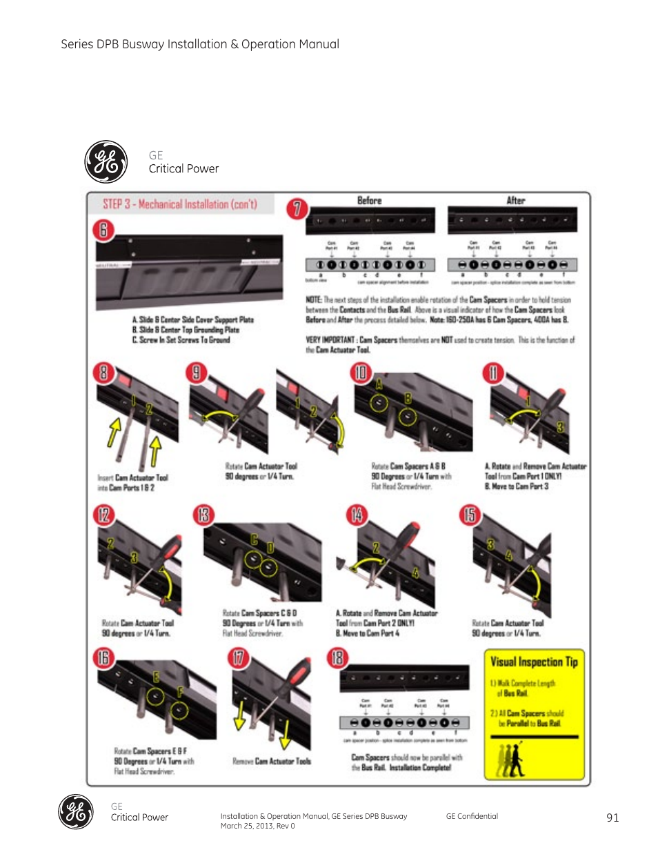 Series dpb busway installation & operation manual | GE Industrial Solutions GE Zenith Series DPB User Manual | Page 99 / 102