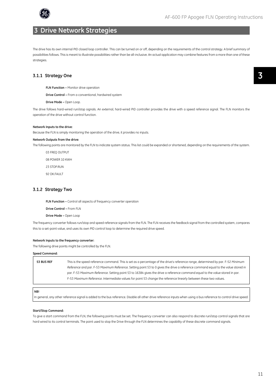 3 drive network strategies, Af-600 fp apogee fln operating instructions | GE Industrial Solutions AF-600 FP Apogee_FLN User Manual | Page 12 / 32