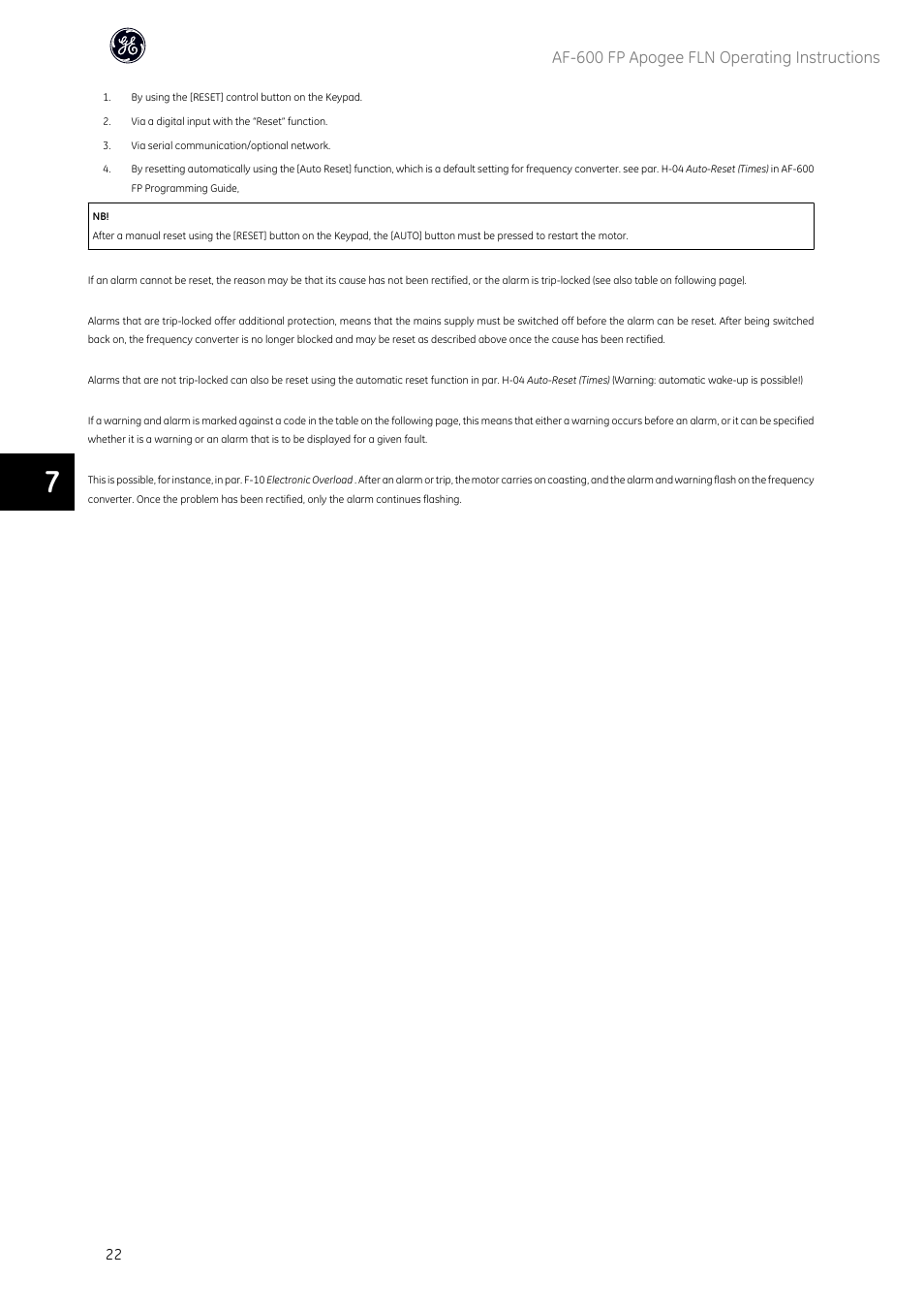 Af-600 fp apogee fln operating instructions | GE Industrial Solutions AF-600 FP Apogee_FLN User Manual | Page 23 / 32