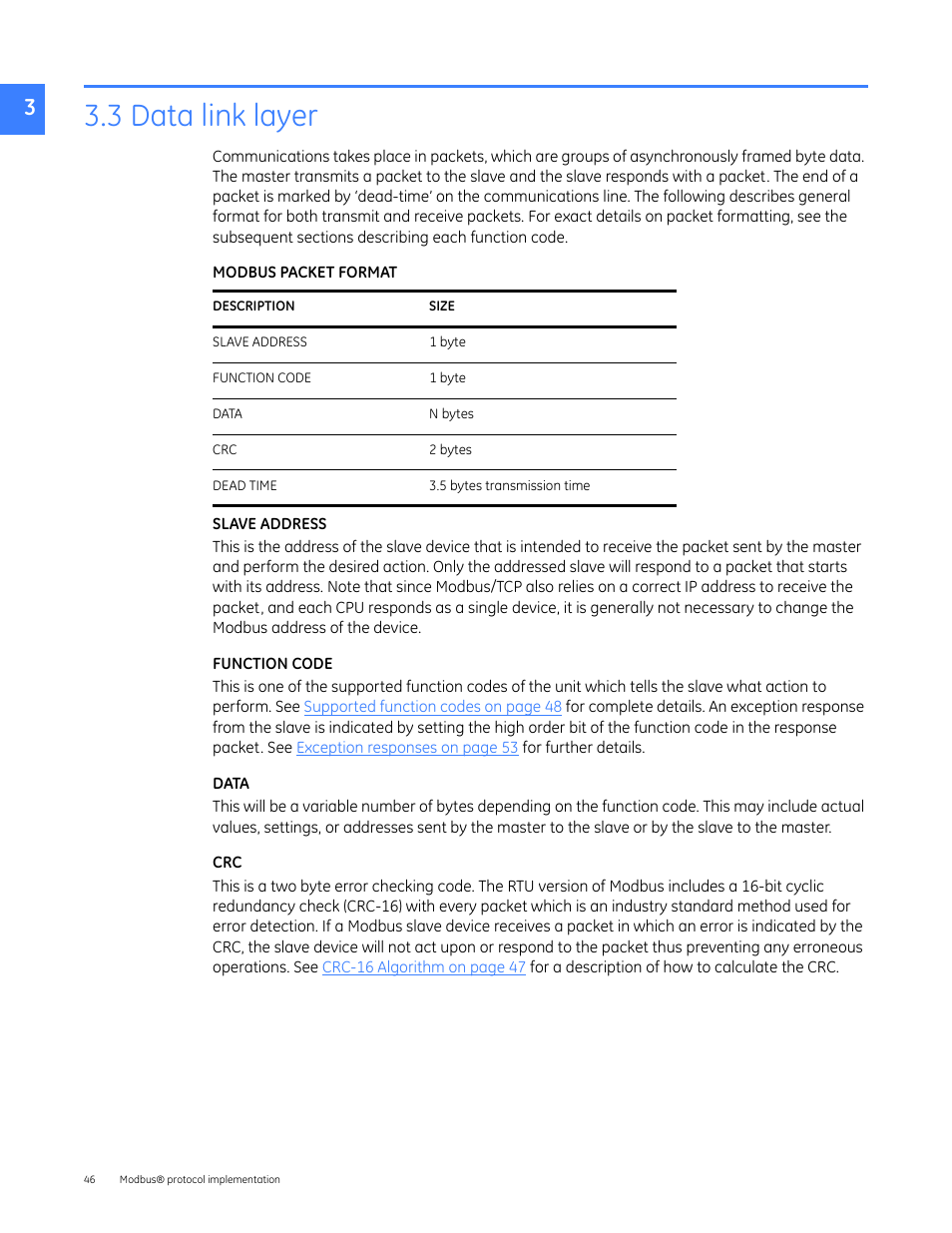 1head - 3.3 data link layer, 3 data link layer | GE Industrial Solutions Entellisys 5.0 Integrator's Guide User Manual | Page 46 / 162