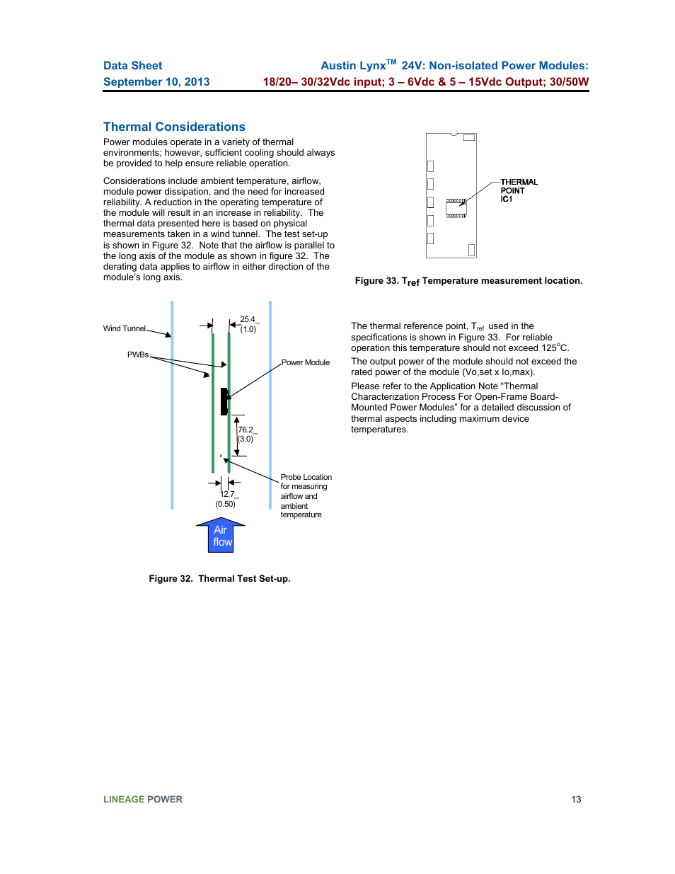 Thermal considerations | GE Industrial Solutions Austin Lynx 24V User Manual | Page 13 / 19