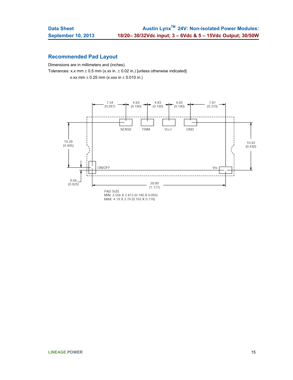 GE Industrial Solutions Austin Lynx 24V User Manual | Page 15 / 19