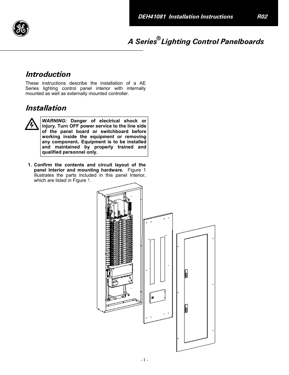GE Industrial Solutions A Series Lighting Control Panelboards Installation User Manual | 8 pages