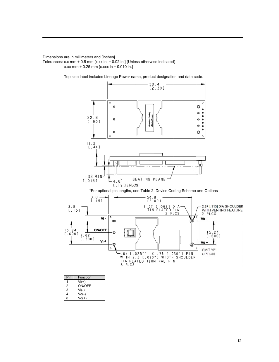 GE Industrial Solutions EBVW017A0S14R0 Series User Manual | Page 12 / 15