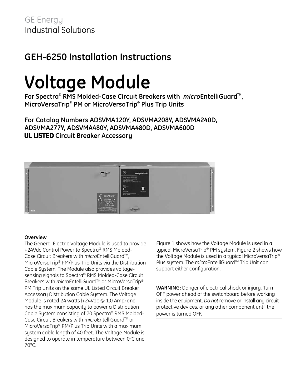 GE Industrial Solutions Voltage Modules ADSVMA600D User Manual | 16 pages