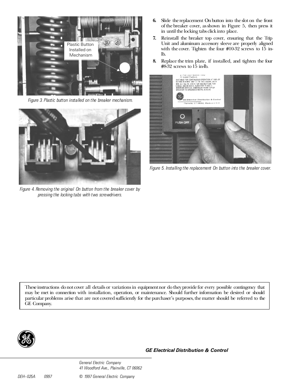 GE Industrial Solutions Power Break II Hidden on Button User Manual | Page 2 / 2