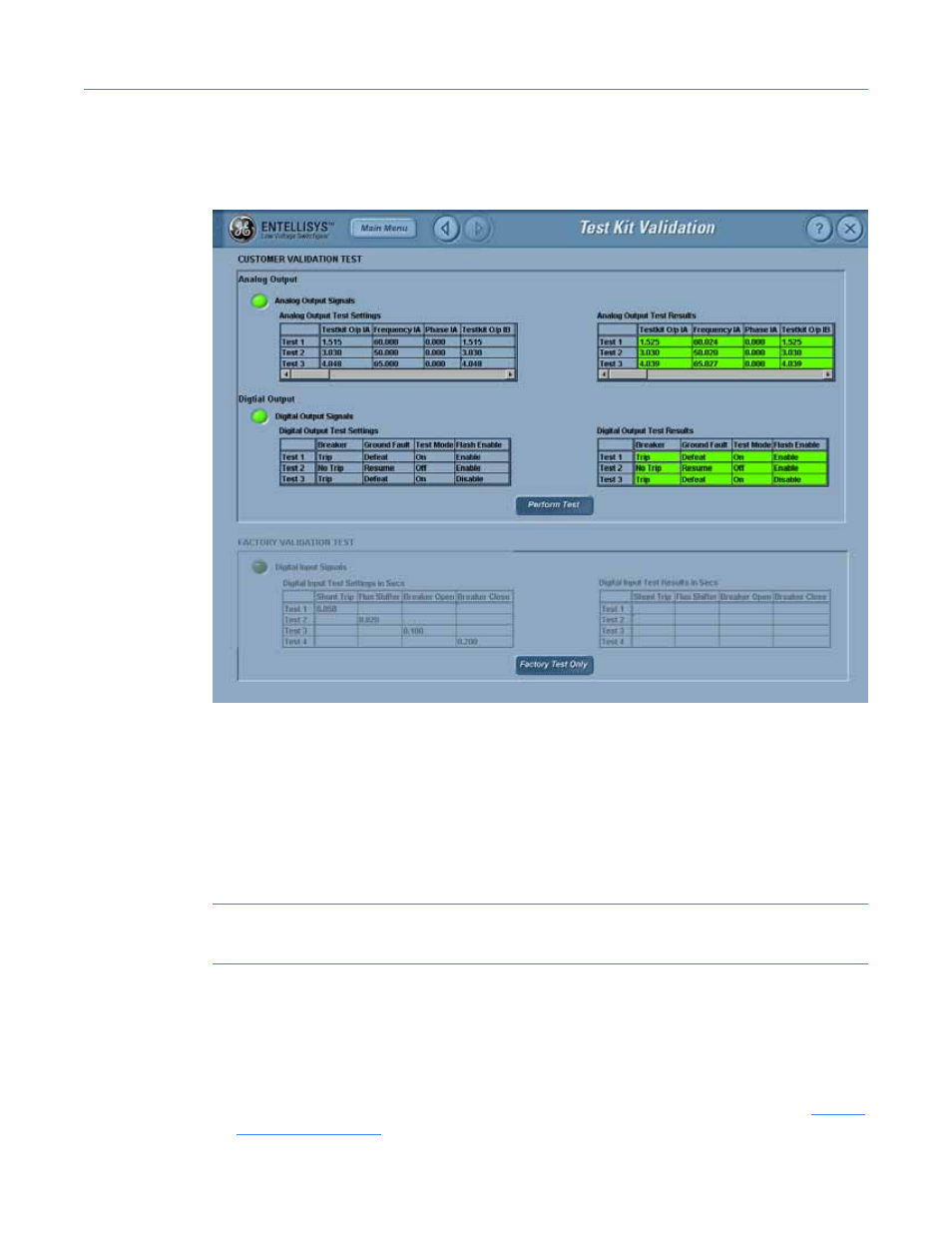 4 test kit validation test, 1 customer validation tests | GE Industrial Solutions Entellisys System Test Kit User Manual | Page 54 / 64