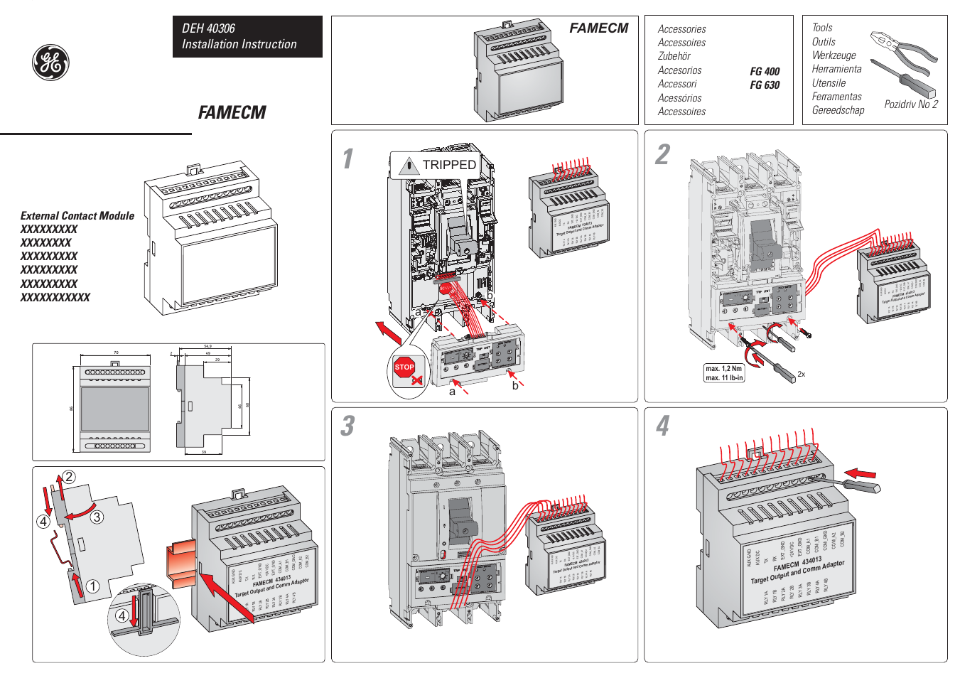 GE Industrial Solutions Record Plus FG600 SMR2 Communications External Contact Module User Manual | 2 pages