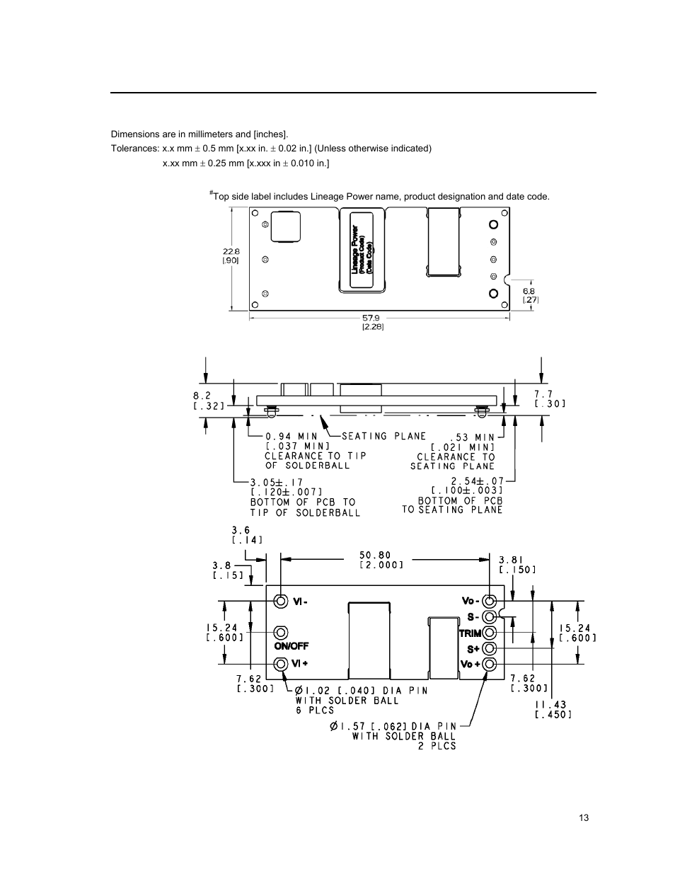 GE Industrial Solutions EVW010A0B Series (Eighth-Brick) User Manual | Page 13 / 18